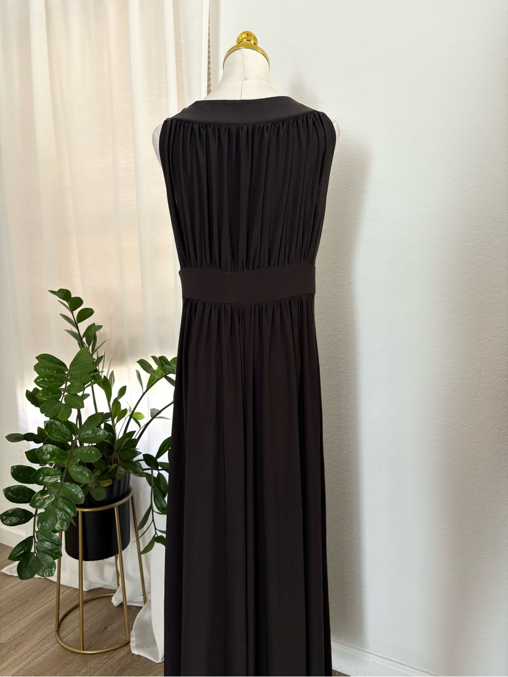 Haani Black Maxi Dress with Beaded Neckline - Picture 9 of 10